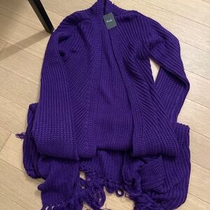 Hanifa Deep Purple Knit Cardigan